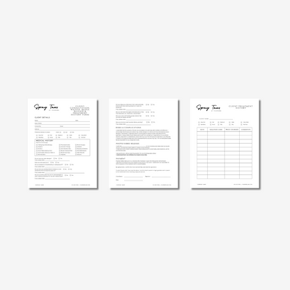 Client Consultation, Waiver, Media Release & Treatment History Form - Editable Canva Template