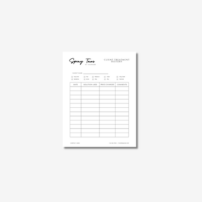 Client Treatment History Form - Editable Canva Template