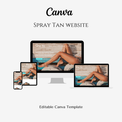 Spray Tan Business Editable Canva Website Template - Luxe